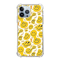 Yellow Smile Face Case Compatible with iPhone 15 Pro Max, Hippie Trippy Melted Smile Case for iPhone 15 Pro Max, Cool TPU Shockproof Case Cover