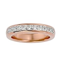 Certified 14K Gold Ring in Princess Cut Natural Diamond (1.07 ct) With White/Yellow/Rose Gold Wedding Ring For Women