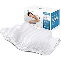 ZAMAT Adjustable Cervical Memory Foam Pillow, Odorless Neck Pillows for Pain Relief, Orthopedic Contour Bed Support Pillow for Sleeping with Cooling Pillowcase, for Side, Back, Stomach Sleeper