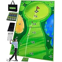6Ft x 4Ft Chipping Golf Game Mat Indoor Outdoor Games for Adults and Family Kids, Golf Putting Green, Mini Golf Set- Golf Accessories Gifts for Men Boy