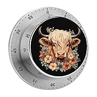 Highland Cow Kitchen Timer Countdown Cooking Timer Reminder Wind Up Timer for Home Study