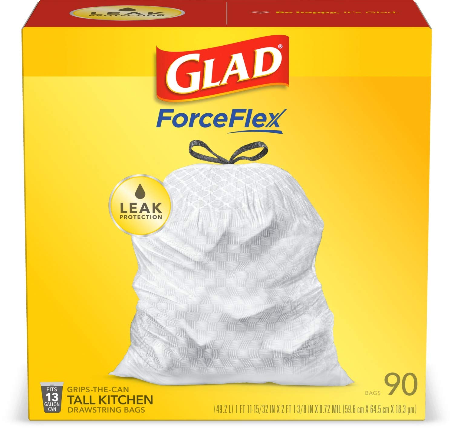 Glad Tall Drawstring Trash Bags - 13 Gallon - 90 Count