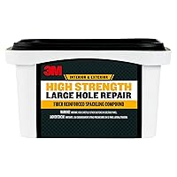 3M High Strength Fiber Reinforced Spackling Compound, 32 oz., Ideal for Large Hole Repair Cracks and Damaged Surfaces in Drywall, Plaster, Stucco, Concrete and Wood, For Easy Wall Repair (LHR-32-BB)