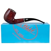 Rossi Rubino Antico Tobacco Pipe by Savinelli - Italian Hand Crafted Briar Pipe, Deep Red Hand Brushed Stain With Polished Finish, Rich Wood Grain Gentleman's Pipe With Vintage Feel (8606)