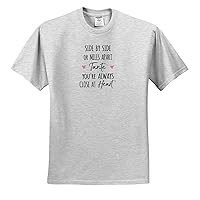 3dRose Side by Side or Miles Apart Tante You are Always Close at Heart Aunt - T-Shirts (ts_341953)