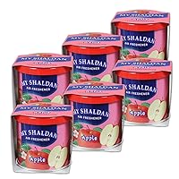 Pack of 6 My Shaldan Japanese Car Cup-Holder Natural Air Freshener Cans (Apple Scented)