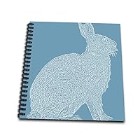 3dRose Teal and White Bunny - Mini Notepad, 4 by 4-inch (db_186767_3)