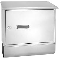 Modern Wall Mount Lockable Large Capacity Mailbox - Made From Galvanized Metal To protect From Elements & Theft - Great for Letters, Envelopes & Magazines - Includes 2 Keys - White