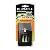 Duracell Go Mobile Charger/Rechargeable/Includes Car Adaptor & 2 AA/ 2 AAA Precharged, Rechargeable Batteries