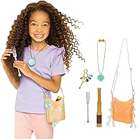 The Little Mermaid Ariel Treasure Bag with Detachable Key Ring & Charms, Expanding Spy Glass, Compass and Dinglehopper Fork! Pretend Play Toys for Girls