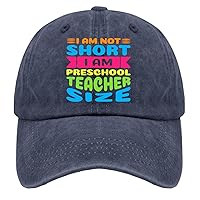 I'm Not Short I am Preschool Teacher Size Hat Vintage Cotton Washed Baseball Caps Adjustable Dad Hat