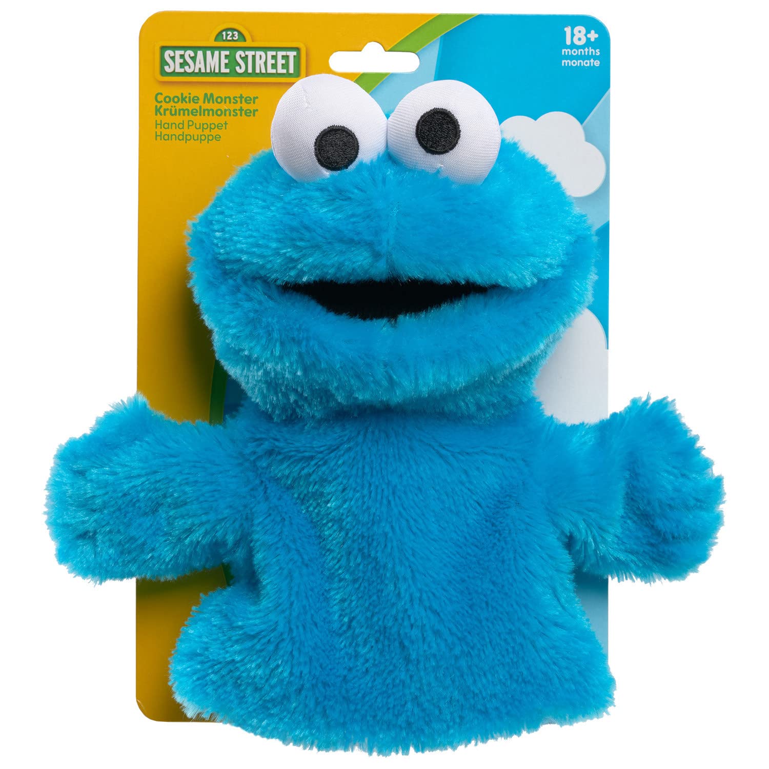 Sesame Street Cookie Monster 9-inch Hand Puppet, Preschool Pretend Play, Officially Licensed Kids Toys for Ages 18 Month by Just Play