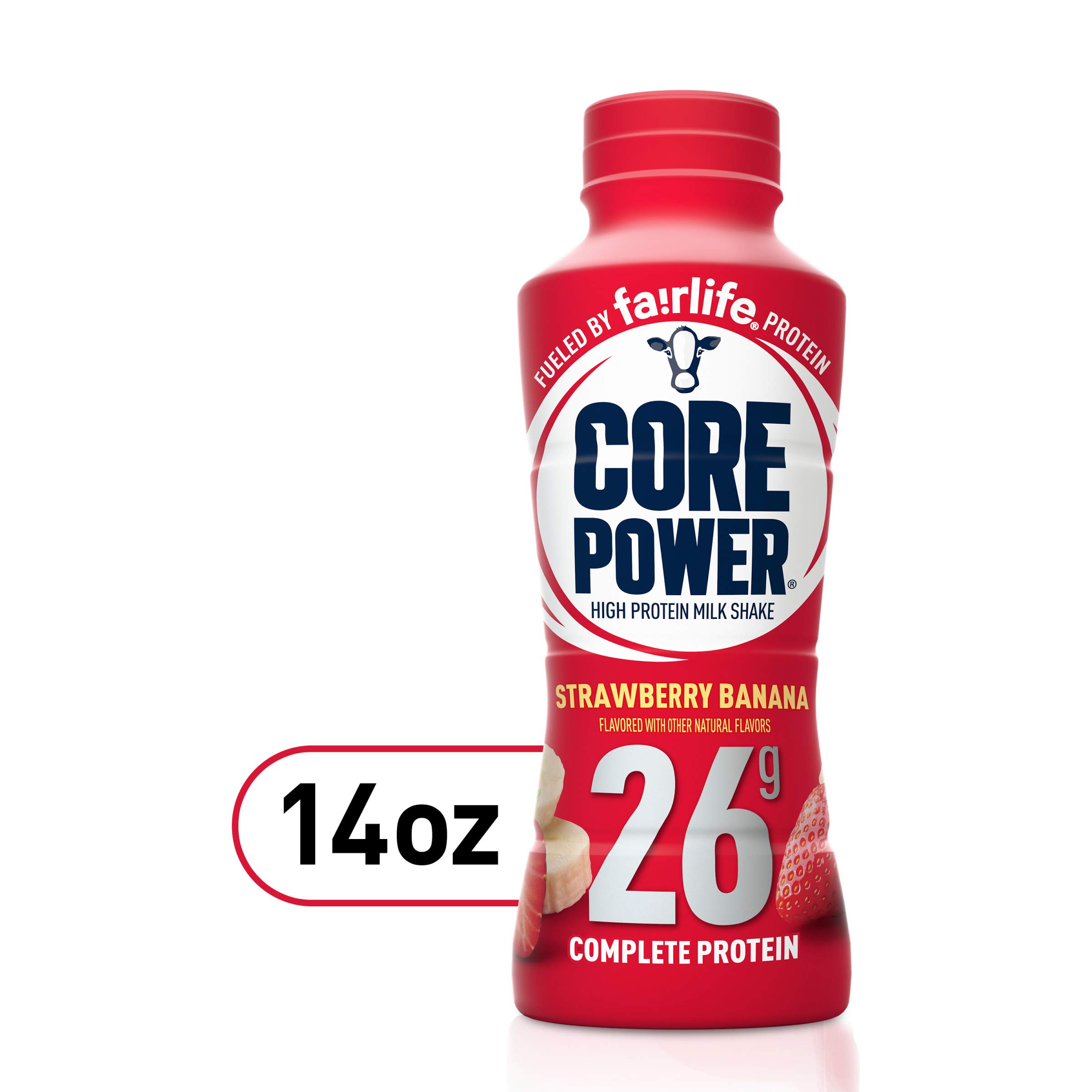 Fairlife Core Power 26g Protein Milk Shakes, Ready To Drink for Workout Recovery, Strawberry Banana, 14 Fl Oz (Pack of 12)