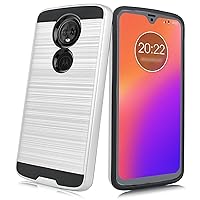 Mobi7e Brushed Impact Resistant Phone Case for Moto G7 / Moto G7 Plus (Model XT1965) Shockproof Slim Dual Layer Heavy Duty Protection Compatible for Moto G7 (2019) / Moto G7 Plus Silver