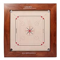 KD Golden Carrom Board Antique Indoor Board Game Approved by Carrom Federation of India and Maharashtra Carrom Association (36mm,Jumbo)