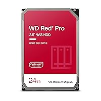 Western Digital 24TB WD Red Pro NAS Internal Hard Drive HDD - 7200 RPM, SATA 6 Gb/s, CMR, 512 MB Cache, 3.5