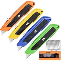 Utility Knife, SK5 Heavy Duty Retractable Box Cutter for Cartons, Cardboard  and Boxes, Blade Storage Design 