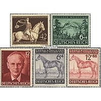 German Empire 854,855-856,857-858 (Complete.Issue.) with Hinge 1943 Horse Racing, Rosegger (Stamps for Collectors) Horses/Zebras