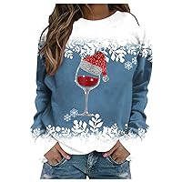 Christmas Sweaters for Women 2023 Fashion Crewneck Raglan Sleeve Pullover Shirts Soft Loose Fit Christmas Sweatshirt