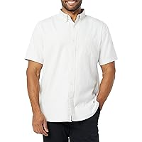 Amazon Essentials Men's Slim-Fit Short Sleeve Stretch Oxford Shirt with Pocket