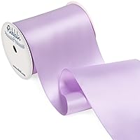 Ribbli Lavender Satin Ribbon 4 Inch Wide Light Orchid Purple Ribbon for Wedding Chair Sash Grand Opening Ceremony Big Bows Gift Wrapping Floral Crafts Cake Decor-Double Faced Satin Continuous 10 Yards