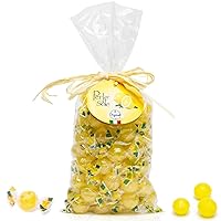 Perle di Sole Italian Lemon Candy Drops - Lemon Hard Candy Individually Wrapped - Fizzy and Tart Lemon Candies (17.63 oz | 500 g)