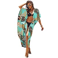 Hount Women's Swimsuit Beach Cover Up Tie Dye Open Front Long Kimono Bikini Beachwear Bathing Suit Coverups with Belt