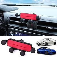 KUNGKIC for Toyota GR86 Subaru BRZ 2021 2022 2023 2024 Universal Auto Phone Holder Aluminum Car Cradle Rotatable Clip Cell Phone Cradle Mount Fit for 3.5-5.5 Inch Phone Interior Accessories Red
