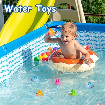 Baby Bath Toys for Toddlers 1-3 Bathtub Water Toy Shower Floating Fishing Games Kids Party Birthday Easter Gift for Boys Girls (Color Random)