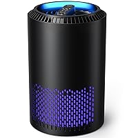 Air Purifiers for Home, Air Purifier Air Cleaner For Smoke Pollen Dander Hair Smell Portable Air Purifier with Sleep Mode Speed Control For Bedroom Office Living Room, MK01- Black