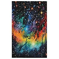 Colorful Starry Sky Graffiti Kitchen Towels and Dishcloths Sets of 4 Summer Cocina Decorative Hand Towel Absorbent Dish Rags for Washing Dishes Drying Washcloths for Home Bar & Tea