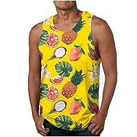 Mens Tops Summer Hawaiian Beach Holiday Vest Fashion Fruit Graphic Tank Top Sleeveless Vacation Shirts Tanks