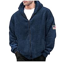 Fuzzy Sherpa Jacket Hoodie Fluffy Fleece Soft Cozy Winter Sweatshirts Coat Oversized Full Zip Hoodies For Men