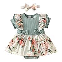 6 to 9 Months Baby Girl Clothes Winter Romper Newborn Summer Bodysuits Clothes Headbands Baby Booms