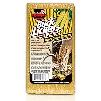 EVOLVED HABITATS Buck Lickers Sweet Corn & Molasses Flavored Salt Block 4 Lbs Mineral Deer Attractant - Ready & Easy to Use Time-Release All Year-Round Food Supplement for Deer, Elk & Moose
