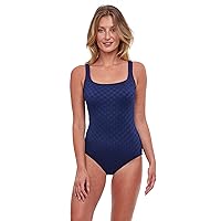 Gottex Women's Standard Sea Shells Square Neck One Piece, Navy, 48