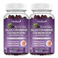 Glucosamine Chondroitin Gummies - Extra Strength Joint Support Supplement with MSM & Elderberry for Natural Joint, Antioxidant Immune Support for Adults, Men & Women-(2 Pack)
