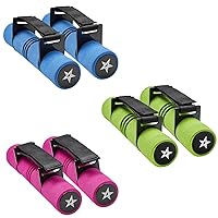 Yes4All Adjustable Dumbbell Hand Weights Set Of 2 Perfect for Women's Walking or Travel Exercise with Adjustable Straps, Foam Cover, and Color Coded Weight (2lbs, 3lbs or 4lbs) Options