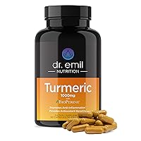 DR. EMIL NUTRITION Turmeric Curcumin with Black Pepper Supplement - Turmeric Capsules with BioPerine for Easy Absorption - 1000mg Turmeric Supplement, 60 Capsules