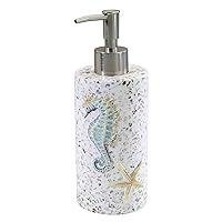 Avanti Linens - Soap Dispenser/Lotion Pump, Resin Bathroom Accessories, Guest Bathroom Essentials, Sea Inspired Bathroom Decor (Coastal Terrazo Collection)