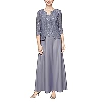 Alex Evenings Women's Two Piece Dress with Lace Jacket (Petite and Regular Sizes)