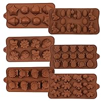 Silicone Chocolate Molds - 6 Pack Candy Molds Non-Stick Food Grade Silicon Molds For Fat Bombs Chocolate Jelly Mini Hard Candy Cake Decoration