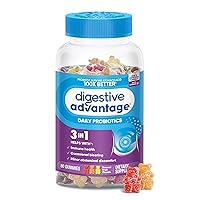 Probiotic Gummies For Digestive Health, Daily Probiotics For Women & Men, Support For Occasional Bloating, Minor Abdominal Discomfort & Gut Health, 80ct Natural Fruit Flavors