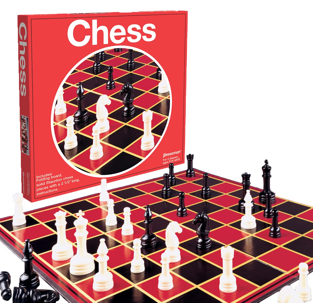 Pressman Toy Chess in Box, Red