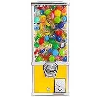 Vending Machine - Big Capsule Vending Machine - Prize Machine - Commercial Vending Machine for 2 Inch Round Capsules Gumballs Bouncy Balls - Yellow