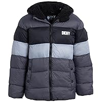 DKNY Boys' Winter Jacket - Heavyweight Sherpa Lined Bubble Puffer Coat - Casual Jacket for Boys (Size: 4-20)