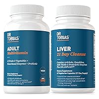 Dr. Tobias Adult Multivitamin & Liver 21 Day Cleanse for Men & Women, Supports Energy, Immunity and Liver Cleanse with 42 Fruits & Vegegtables, Probiotics, Solarplast, Artichoke, Milk Thistle