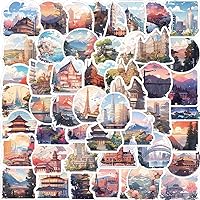 60Pcs Travel Stickers for Water Bottle, Aesthetic World View Stickers for Scrapbooking, Suitcase, Luggage, Laptop, Skateboard, Computer, Bike, Waterproof Vinyl Decals