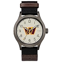 Timex Tribute Men's NFL Clutch 40mm Watch – Washington Commanders with Black Fabric & Leather Strap