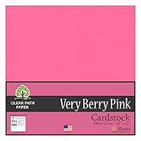 Very Berry Pink Cardstock - 12 x 12 inch - 100Lb Cover - 50 Sheets - Clear Path Paper